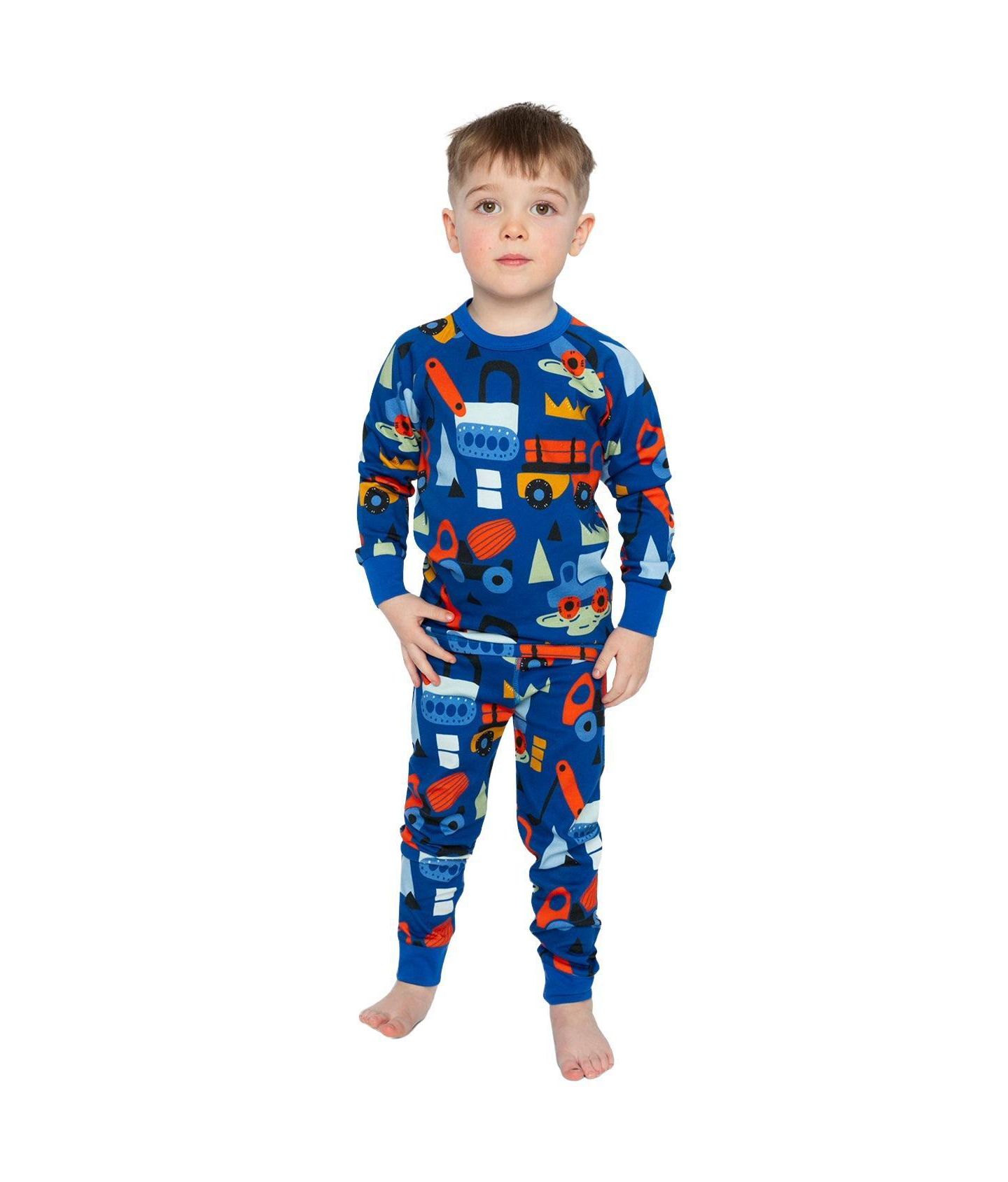 Deux par Deux Little and Big Boy's (6-12) Cotton Two Piece Pajama Set, цвет: Синий с принтом — фото 2
