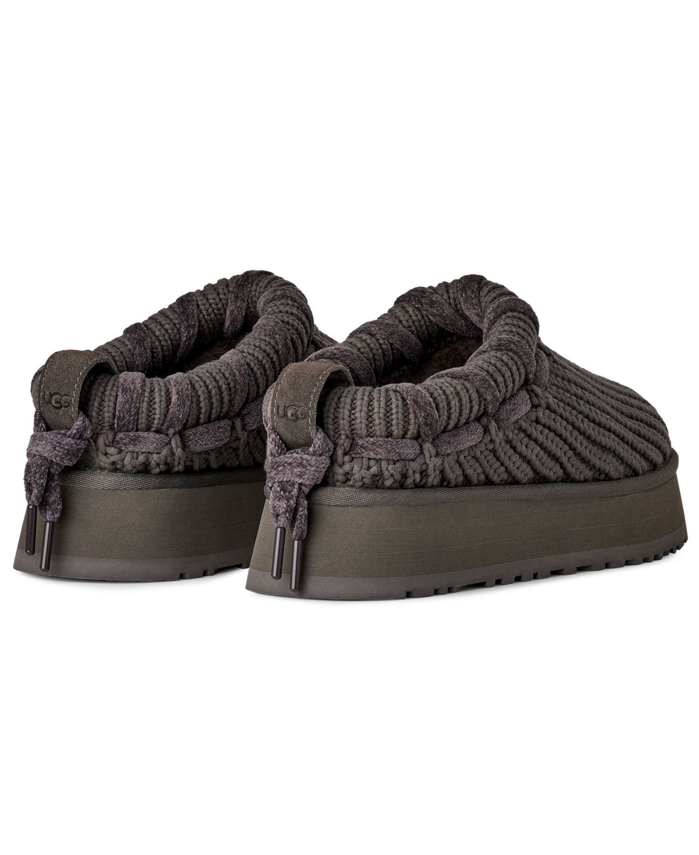 Женские тапочки UGG® Tazz Whipstitch Knit Slip-On Slippers, цвет: Угольный — фото 6