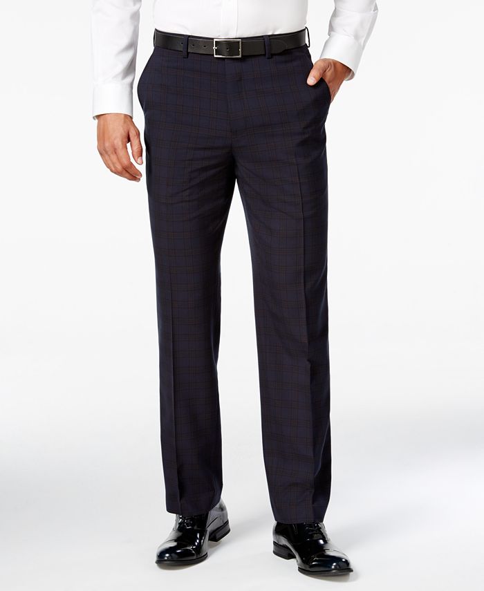 Sean John Men's Classic-Fit Blue Plaid Tuxedo Pants - Macy's