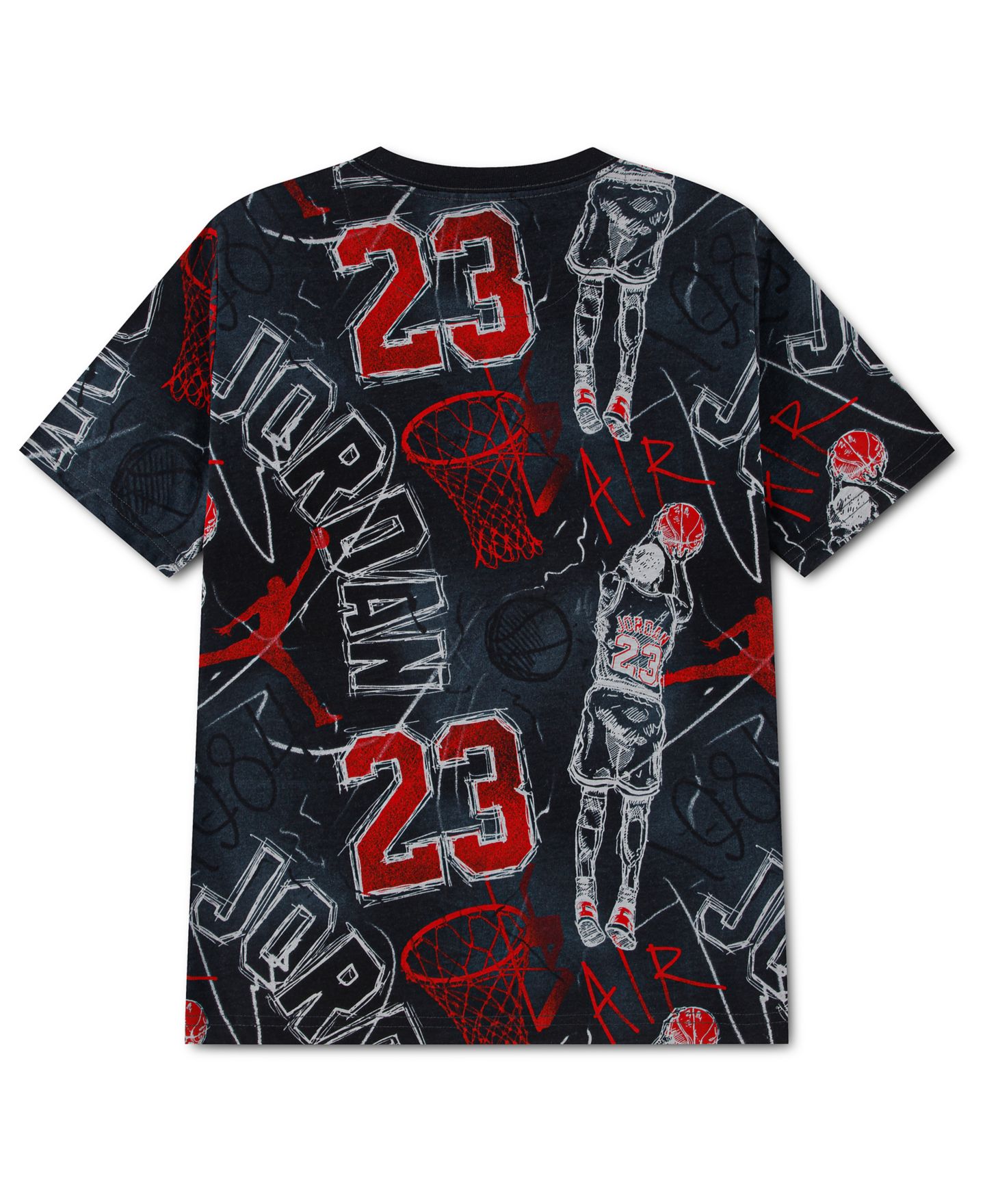 Футболка Jordan Notebook Doodle Printed Short-Sleeve T-Shirt для мальчиков, цвет: Чёрный — фото 2