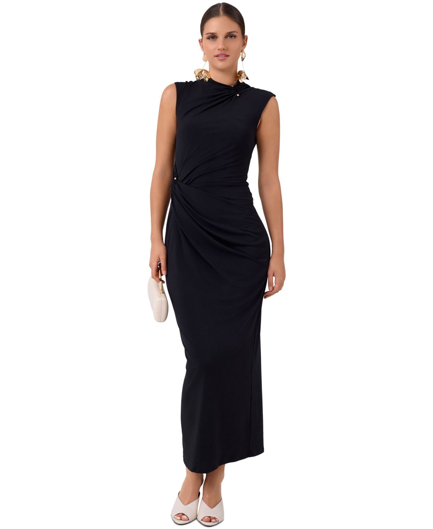 Женское платье RACHEL Rachel Roy Daria Midi Mock Neck Sleeveless Dress, цвет: Чёрный — фото 2