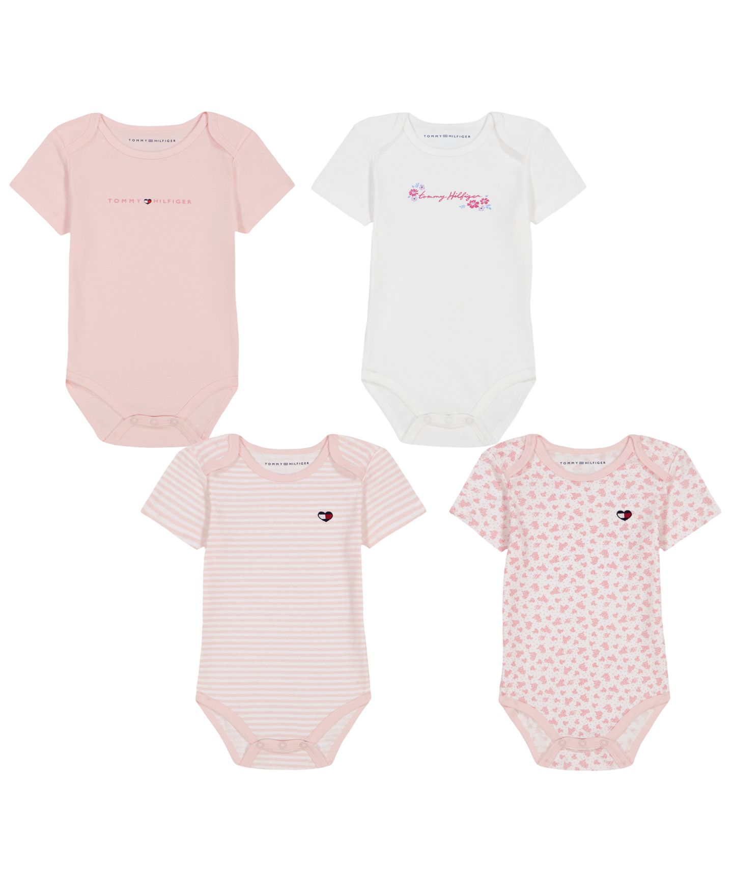 Боди Baby, короткий рукав, 4 шт. — Tommy Hilfiger, цвет: Розовый — фото 8