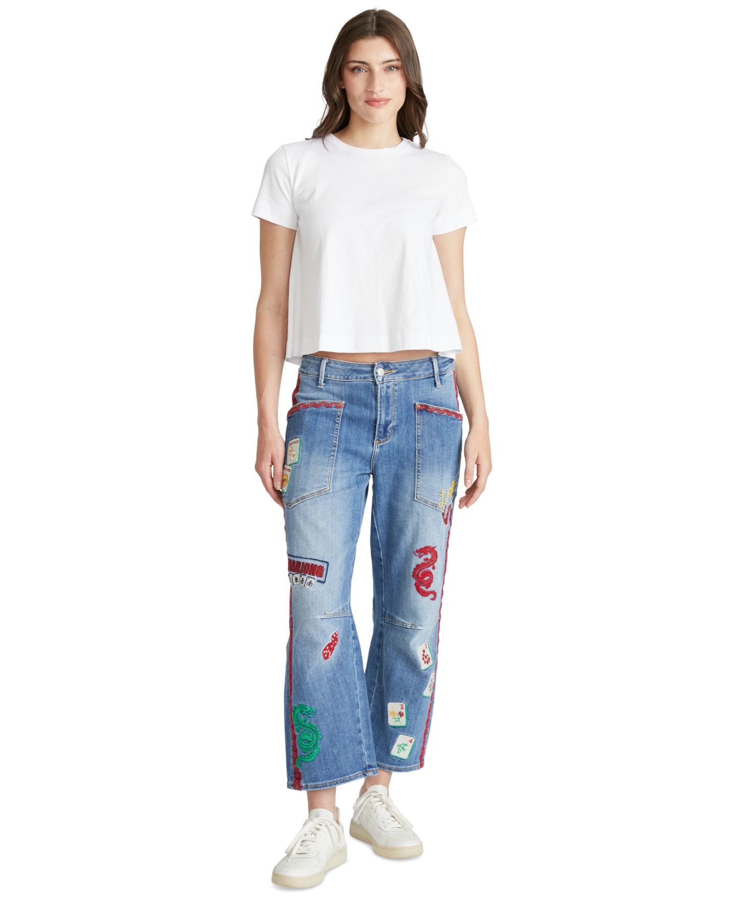 Женские джинсы Driftwood Barbara Barrel Mahjong High-Rise Ankle Jean, цвет: Средняя варка — фото 2