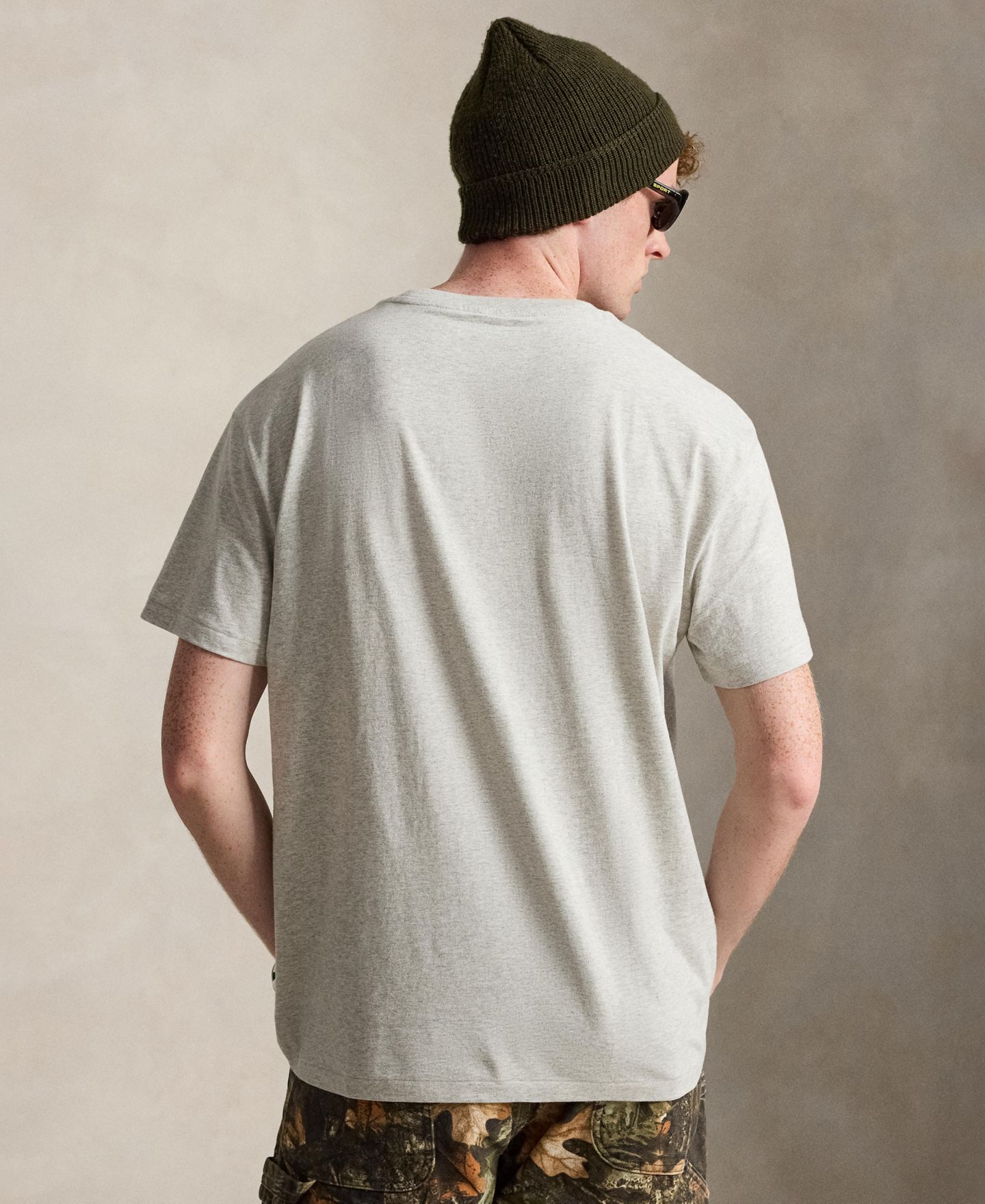Мужская футболка Polo Ralph Lauren Short-Sleeve Crewneck, цвет: Светлый меланжевый — фото 4