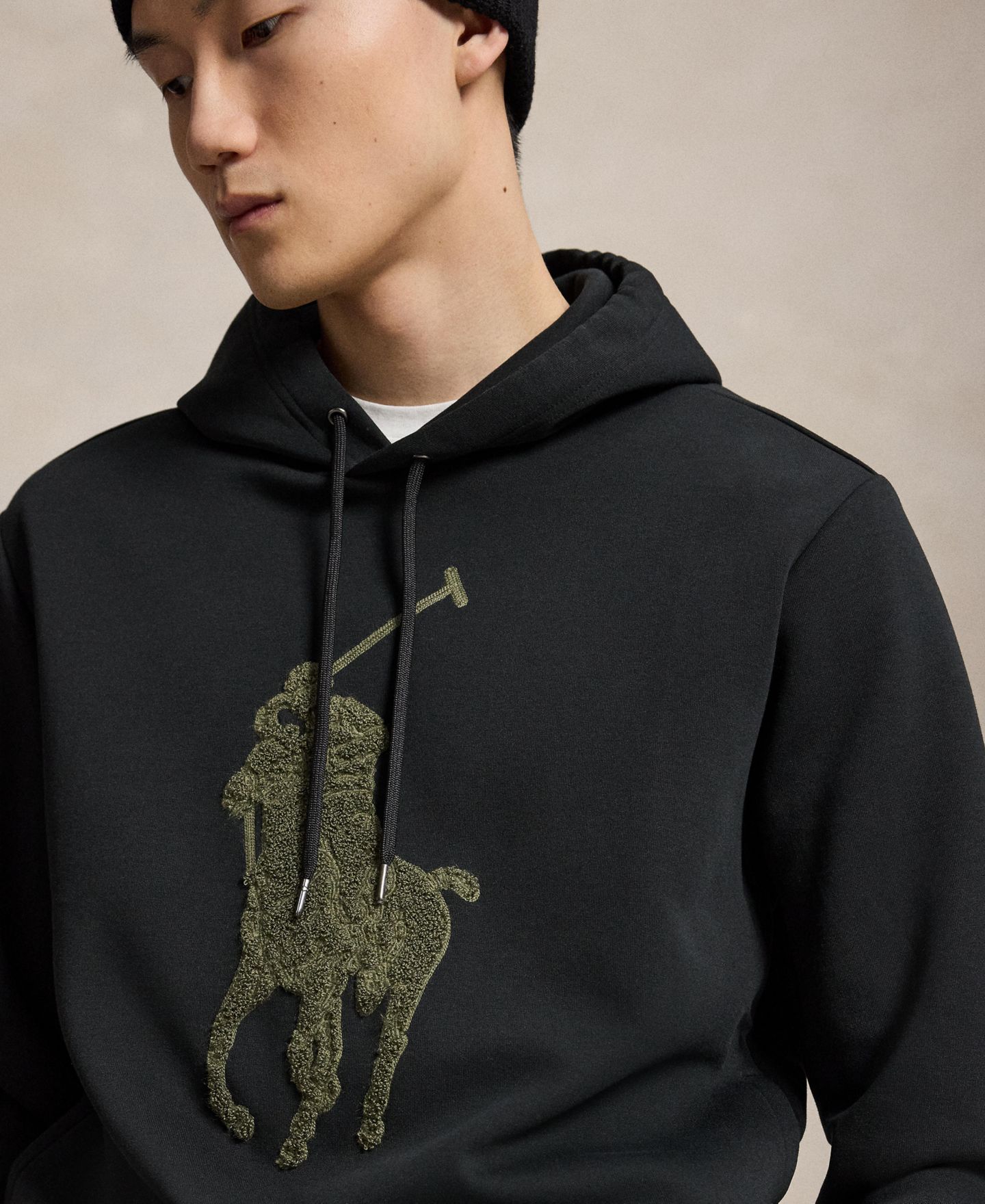 Мужское худи Polo Ralph Lauren Big Pony Double-Knit, цвет: Чёрный — фото 4
