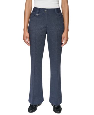 Women's Faux Denim Double Face High-Waisted Wide-Leg Pants