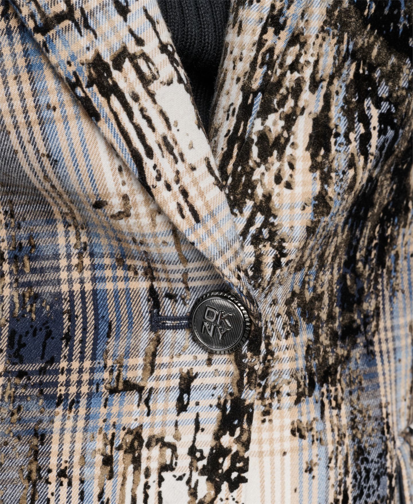 Женский пиджак DKNY Distressed City Plaid Blazer, цвет: Тёмно-синий / Разноцветный — фото 12