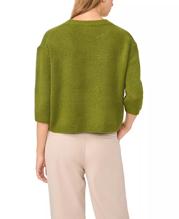 Women's 3/4-Sleeve Crewneck Pullover Sweater - thumbnail 5