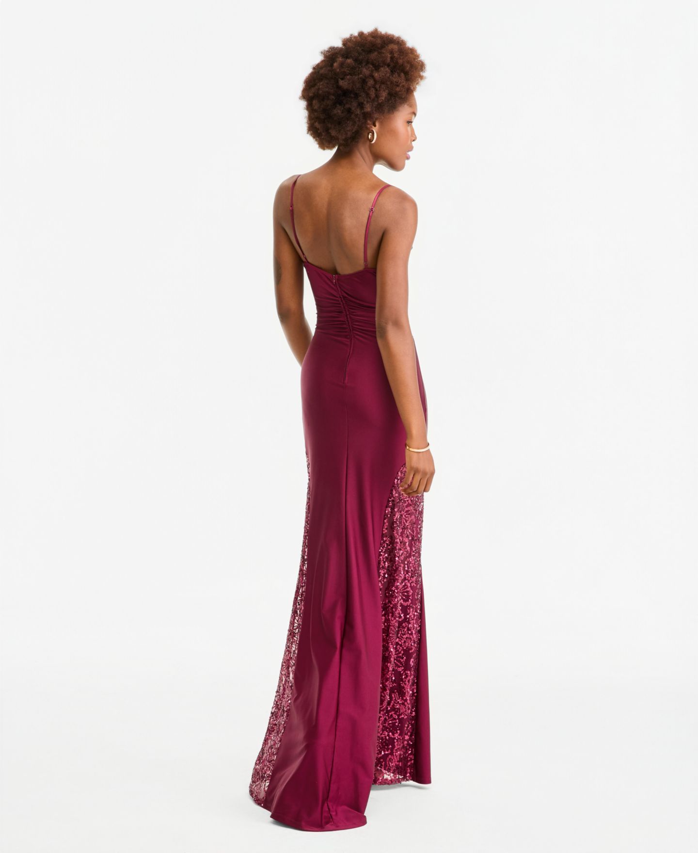 Женские платья KATIA RAE Juniors' Cowl Neck Gown, цвет: Винный — фото 3