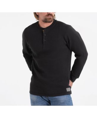 Mens Double Layer Thermal Henley Long Sleeve Shirt