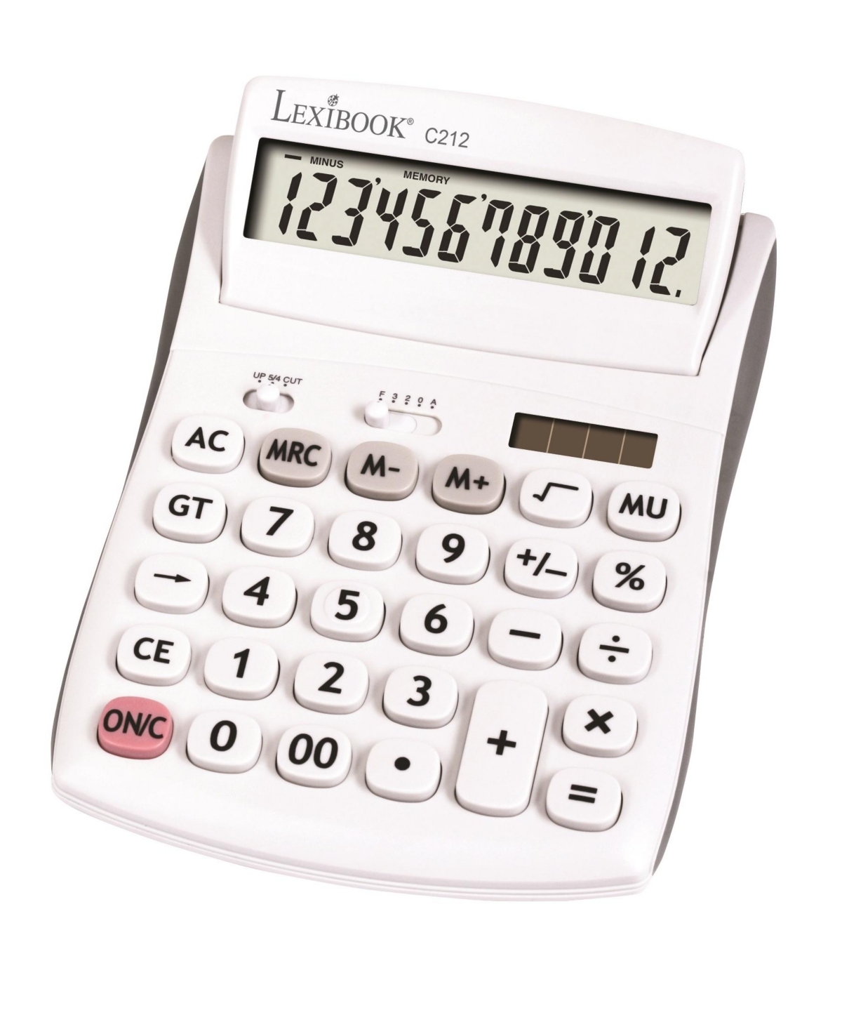 Lexibook , 12-Digit Desktop Calculator with Folding Display, Large Keys, Solar and Battery Powered, C212