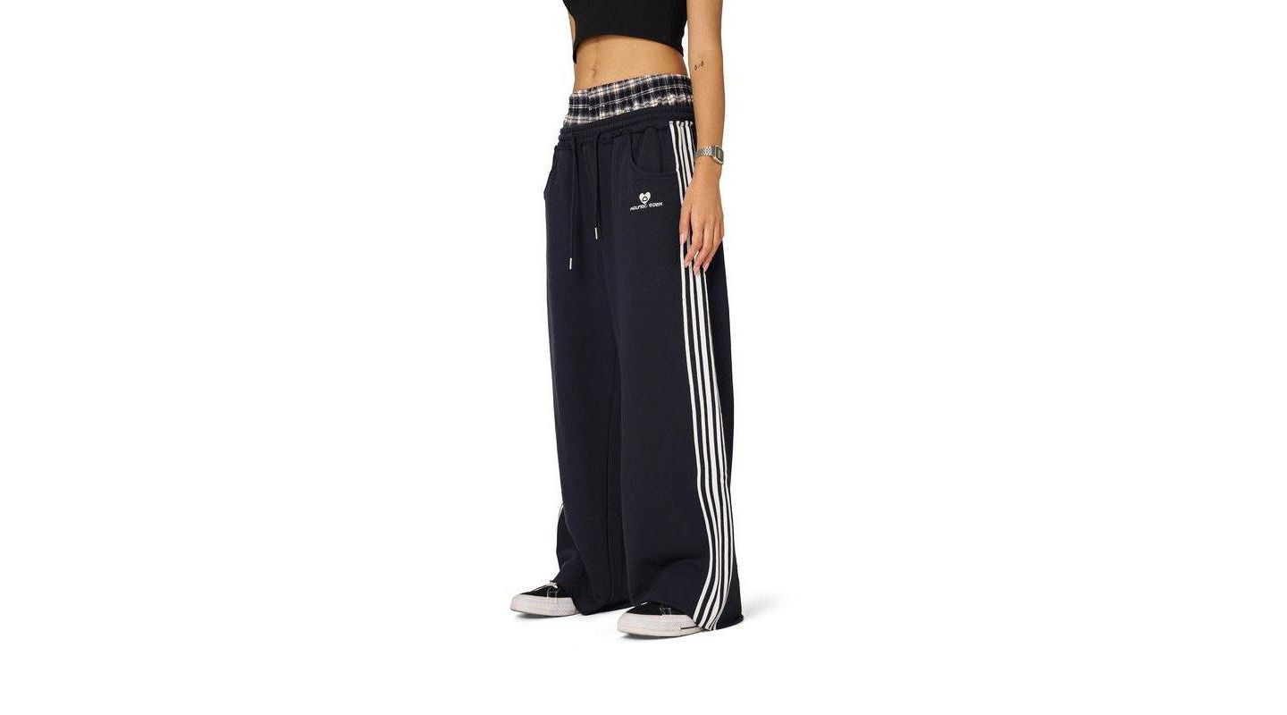 Женские брюки AELFRIC EDEN Double Waist Baggy Sweatpants, цвет: Тёмный синий — фото 2