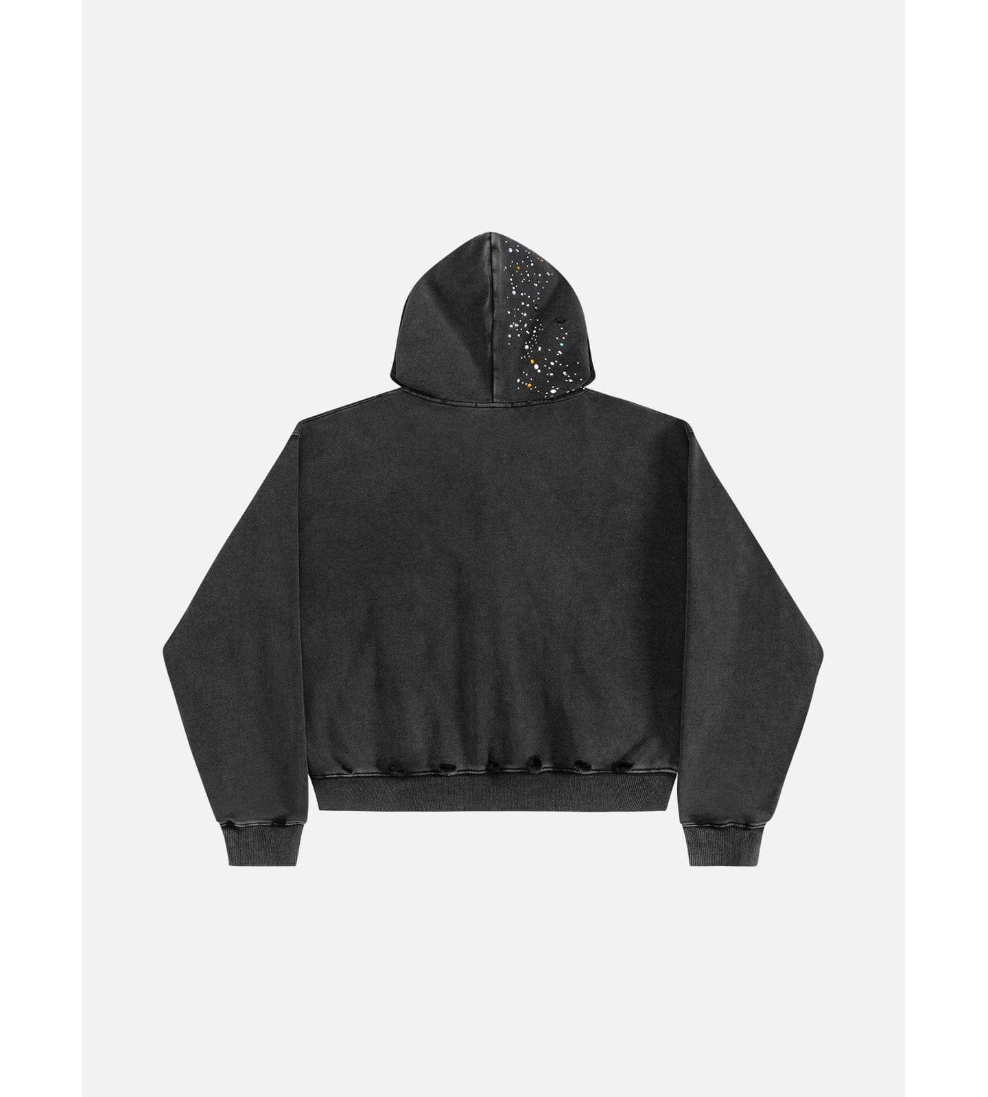 Женское худи AELFRIC EDEN Rhinestone Boxy Zip Up V302, цвет: Чёрный — фото 5