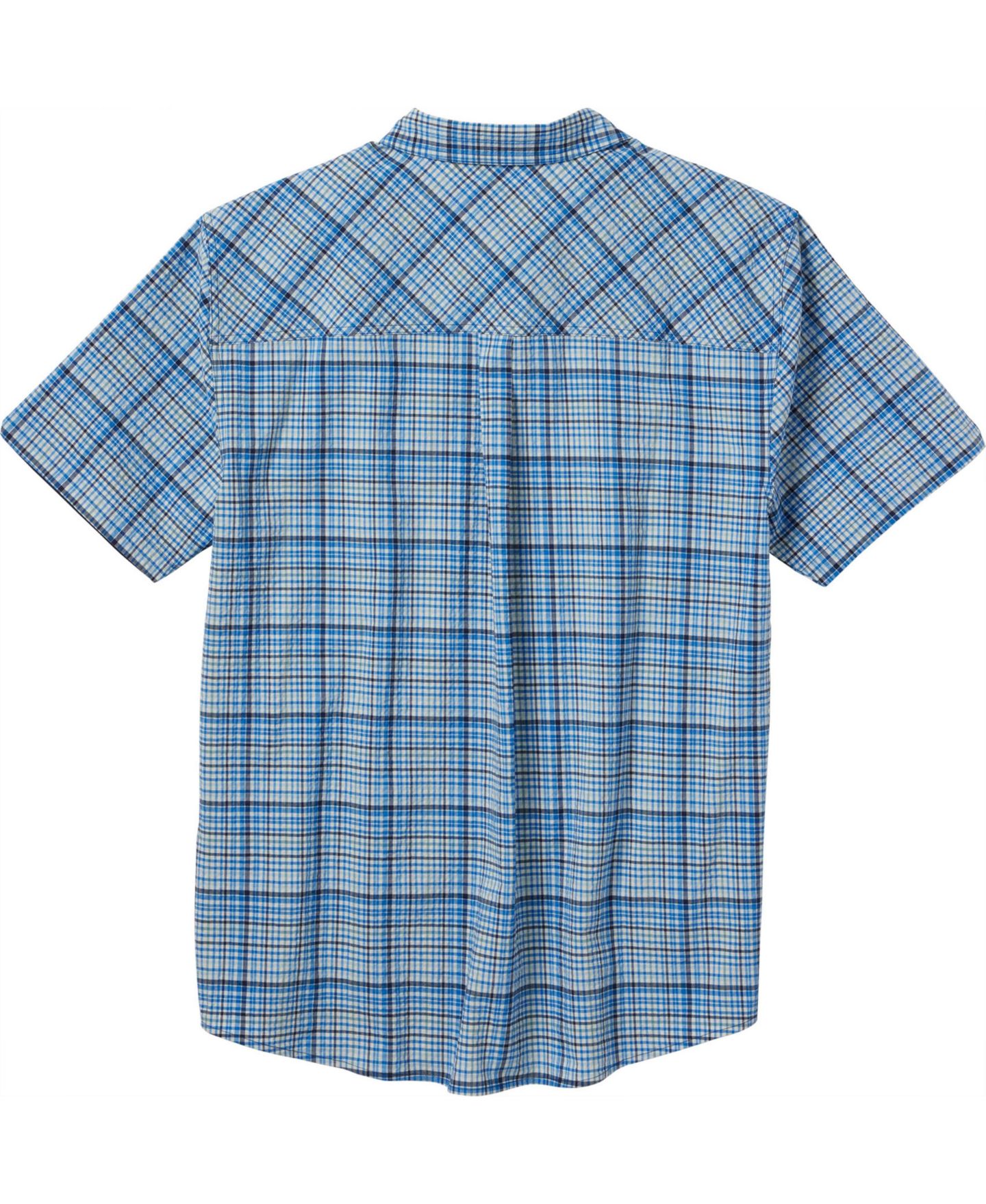 Мужская рубашка Legendary Whitetails Plaid Button Up Moisture Wicking UPF 30+ Short Sleeve, цвет: Синий клетчатый, вариант 1 — фото 3