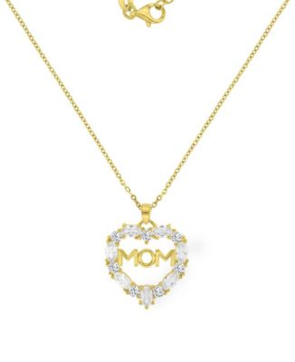 14k Gold-Plated Crystal Heart Chain Necklace