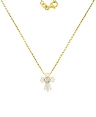 14k Gold-Plated Mini Crystal Charm Necklace