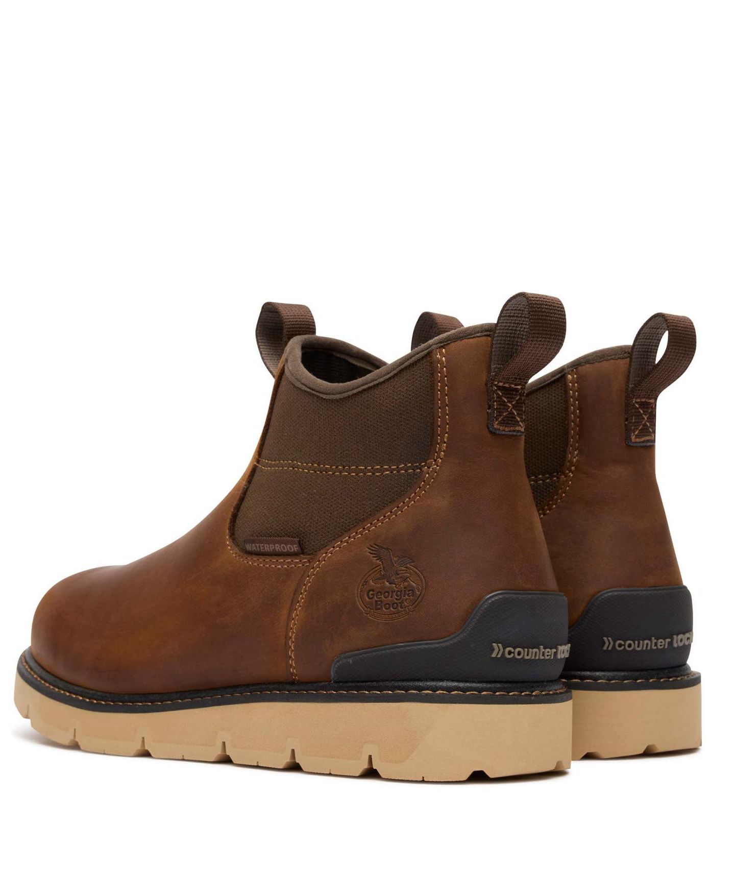 Мужские ботинки GEORGIA BOOT Carbon Flex Wedge Chelsea Work Boot, цвет: Коричневый — фото 8