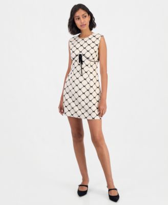 Women's Margie Bow Geometric-Print Mini Shift Dress