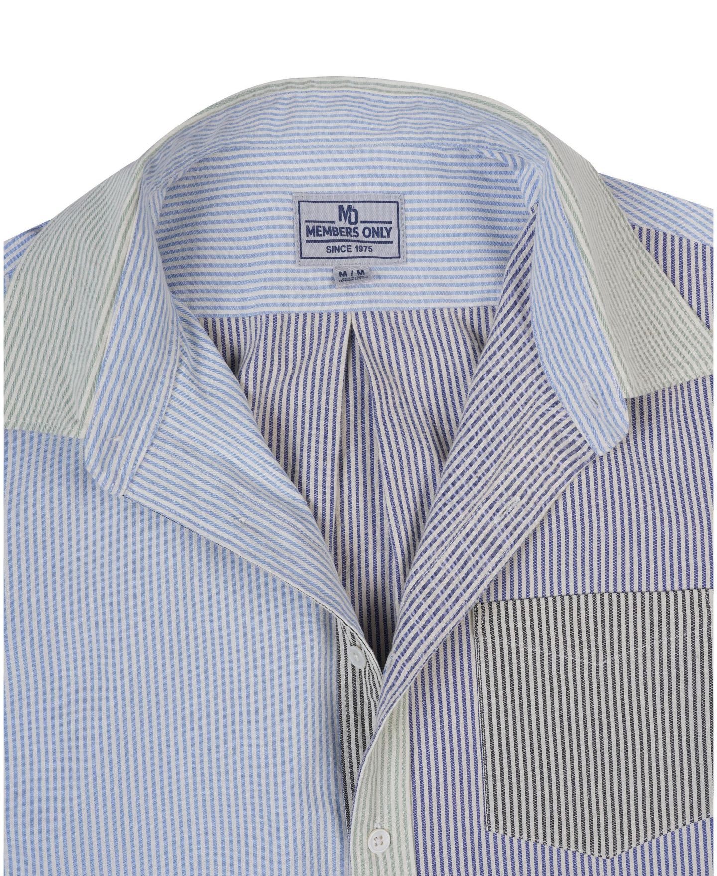 Мужская рубашка Members Only Button up, цвет: Разноцветный полосатый — фото 9