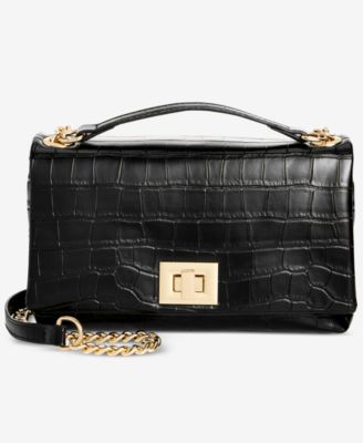 Mini Ajae Croco-Embossed Crossbody Bag