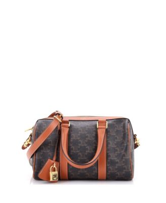 Medium Boston Bag Triomphe Coated Canvas