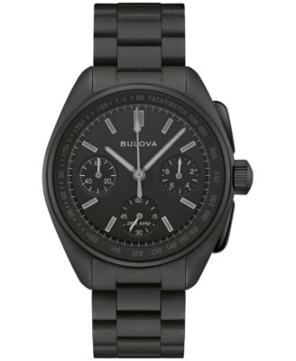 Men's Limited Edition Lunar Pilot "Black Hole" Black Stainless Steel Bracelet Watch 41.2mm