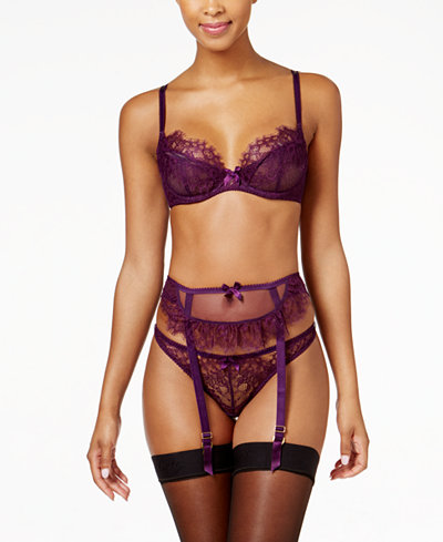 L'Agent by Agent Provocateur Idalia Unlined Demi Bra, Thong, Garter and Suspenders