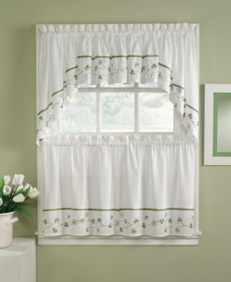 Chf Clover Valance Swag Tier Pair Collection In Green