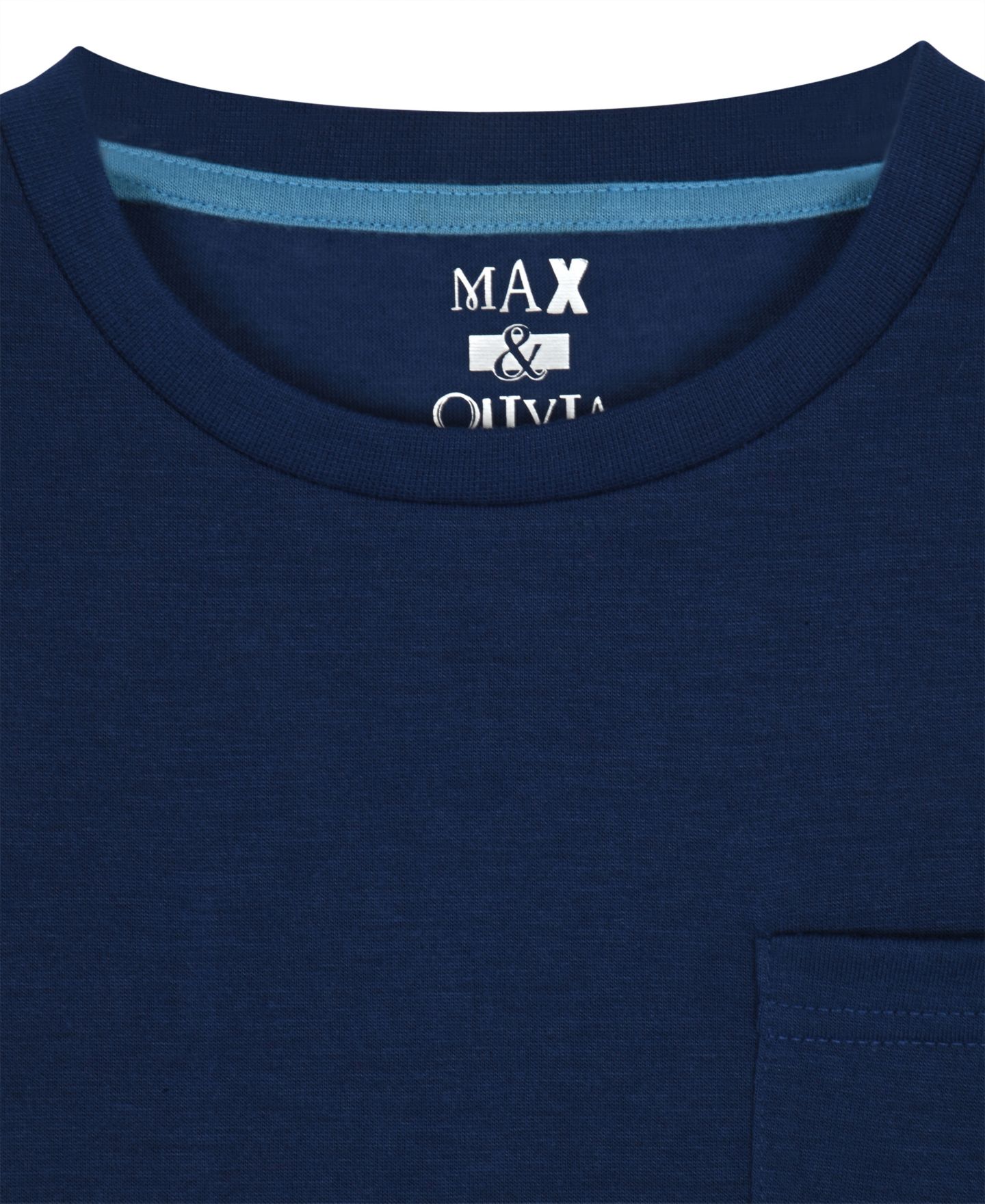 Max & Olivia Boys' 6-18 Long-Sleeve Top and Woven Plaid Pants Pajama, 2-Piece Set, цвет: Тёмно-синий — фото 3