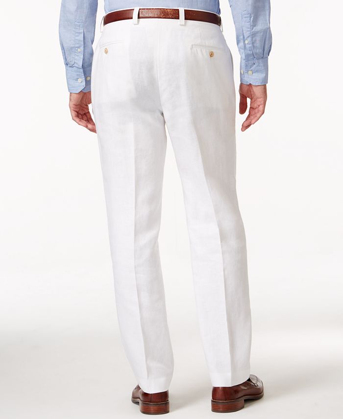 Lauren Ralph Lauren Solid Linen Dress Pants - Macy's