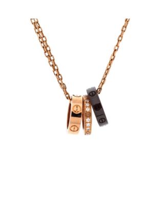 Love 3 Ring Pendant Necklace
