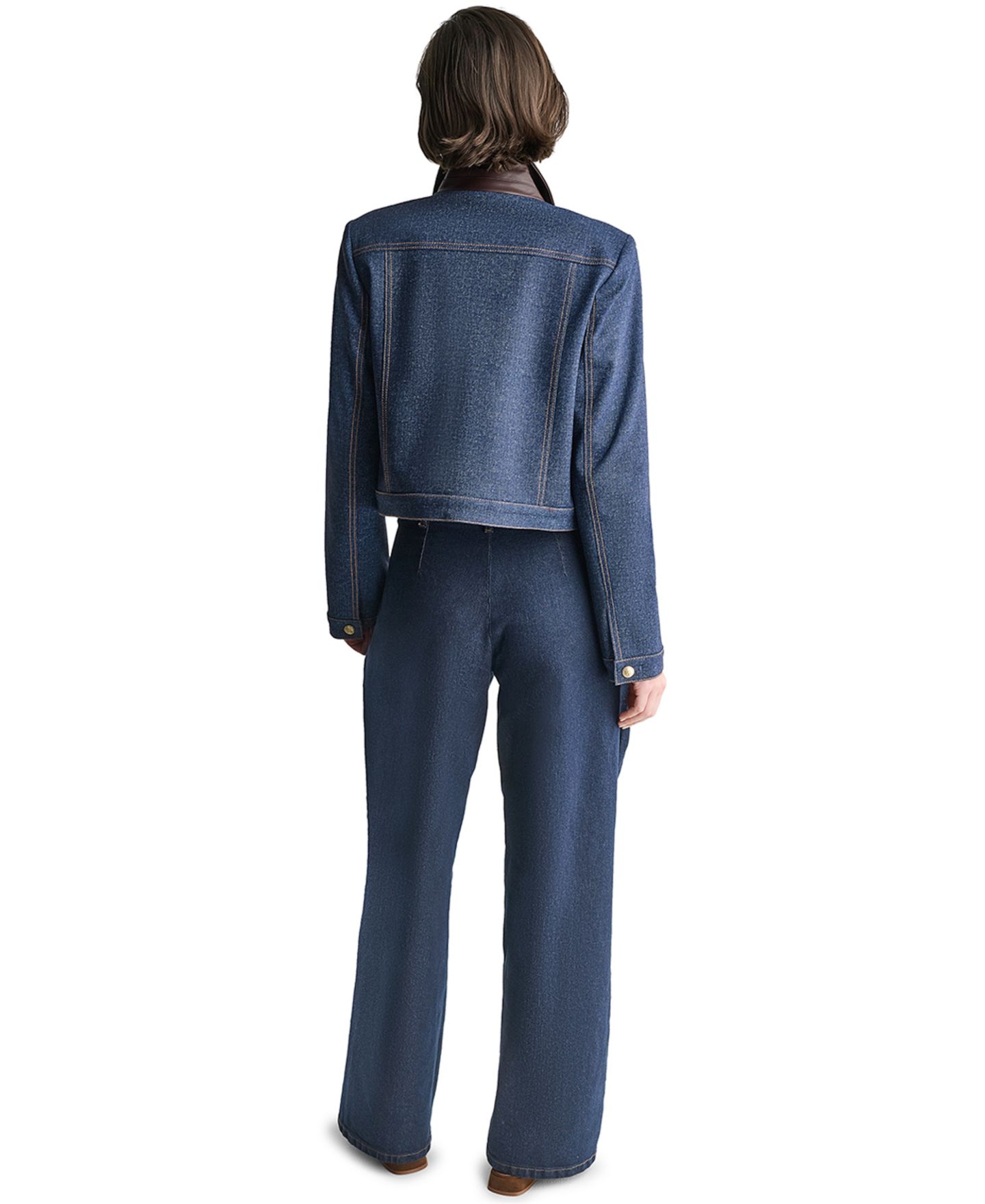 Женская куртка BCBG Denim Trucket Cropped Jacket, цвет: Индиго — фото 5