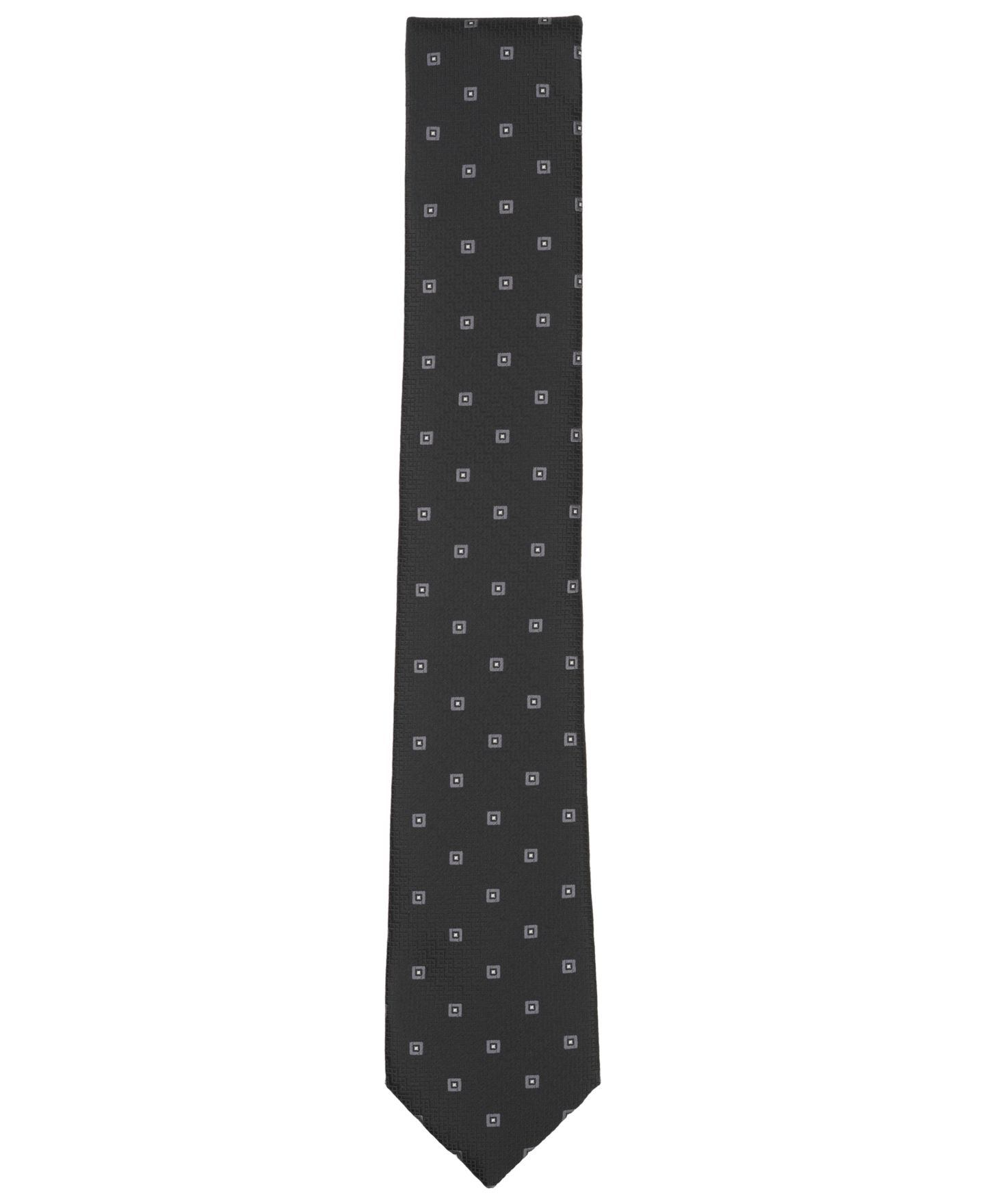Мужской галстук Alfani Brixton Neat Slim Tie, цвет: Чёрный — фото 2