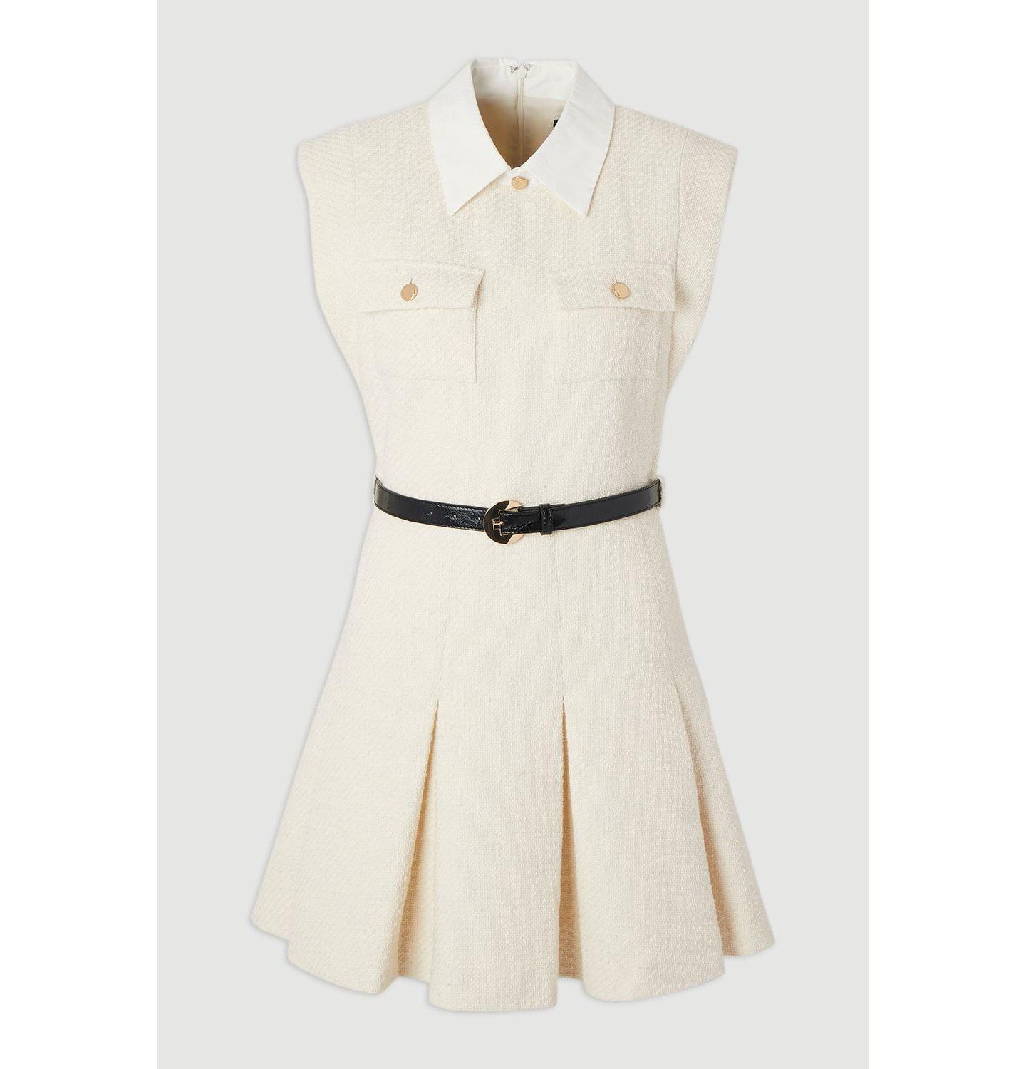 Женское платье Karen Millen Tweed Sleeveless Mini, цвет: Кремовый — фото 5