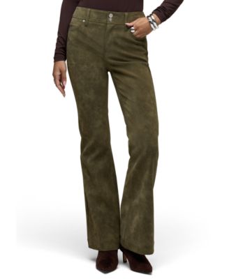 Women's High-Waisted Faux-Leather Dani Flare Pants
