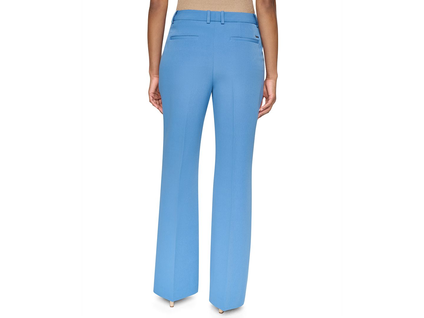 Женские брюки DKNY Tech Tailoring High-Waisted Wide-Leg, цвет: Синий — фото 4
