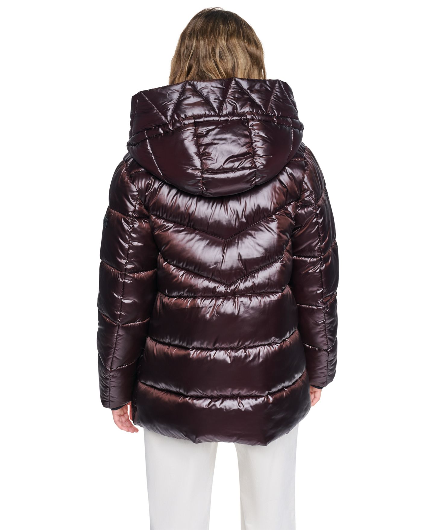 Женская куртка DKNY Shine Hooded Puffer, цвет: Bitter — фото 5