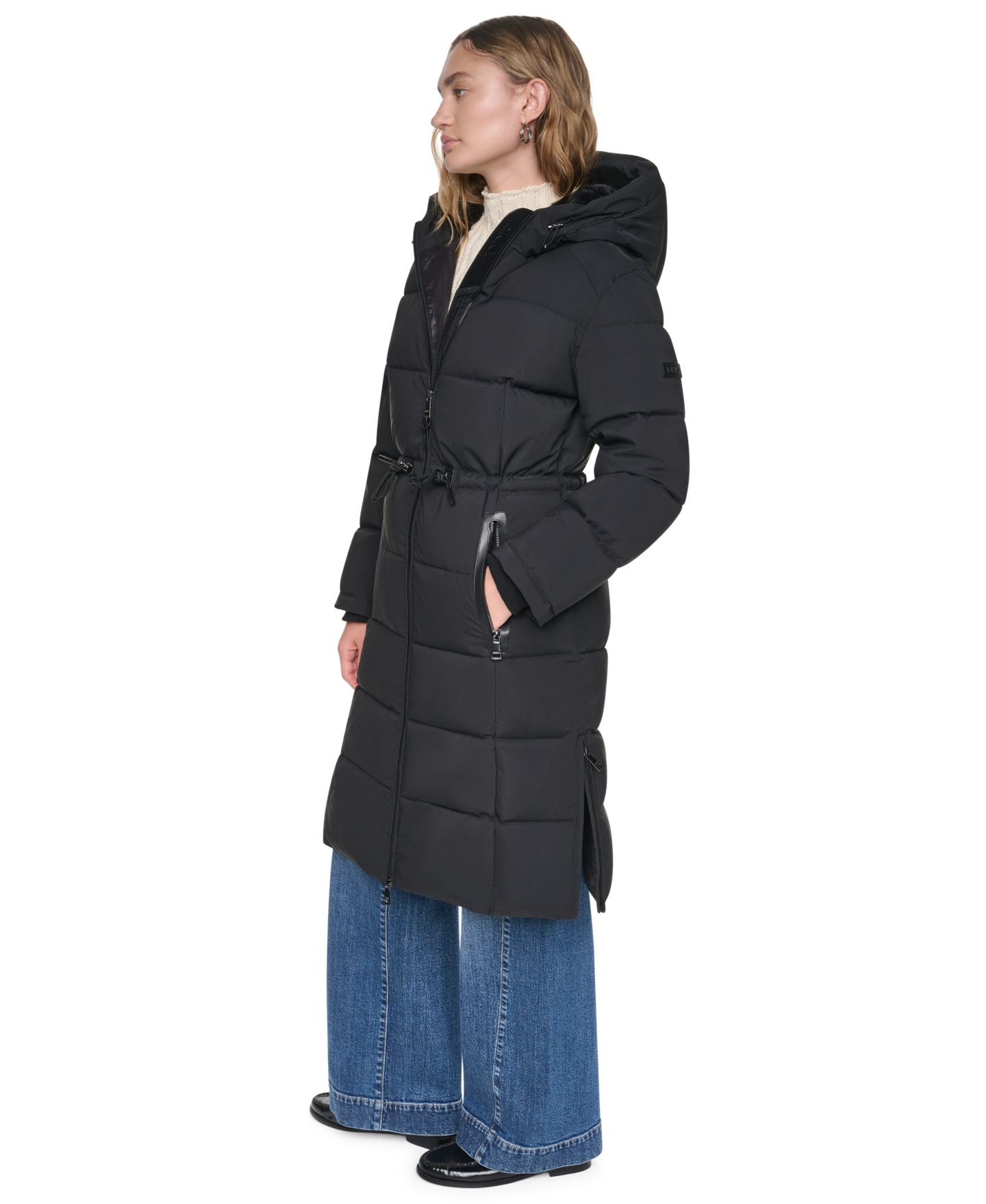 Женская куртка DKNY Hooded Puffer Anorak, цвет: Чёрный — фото 7