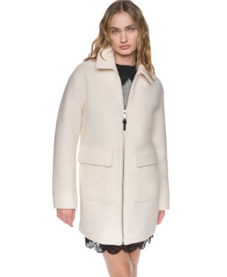 Women's Tailored Herringbone Wool-Blend Coat