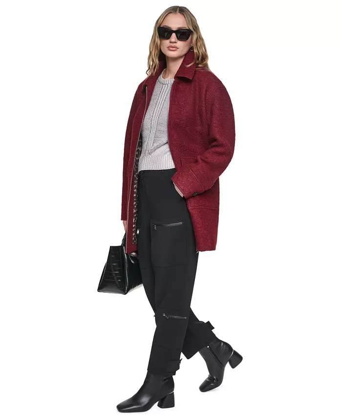 Women's Tailored Herringbone Wool-Blend Coat - thumbnail 7