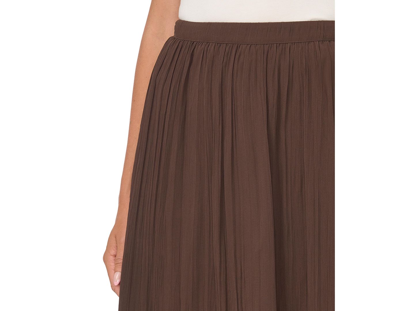Женская юбка Vince Camuto Pleated Pull-On Midi, цвет: Насыщенный шоколадный — фото 3
