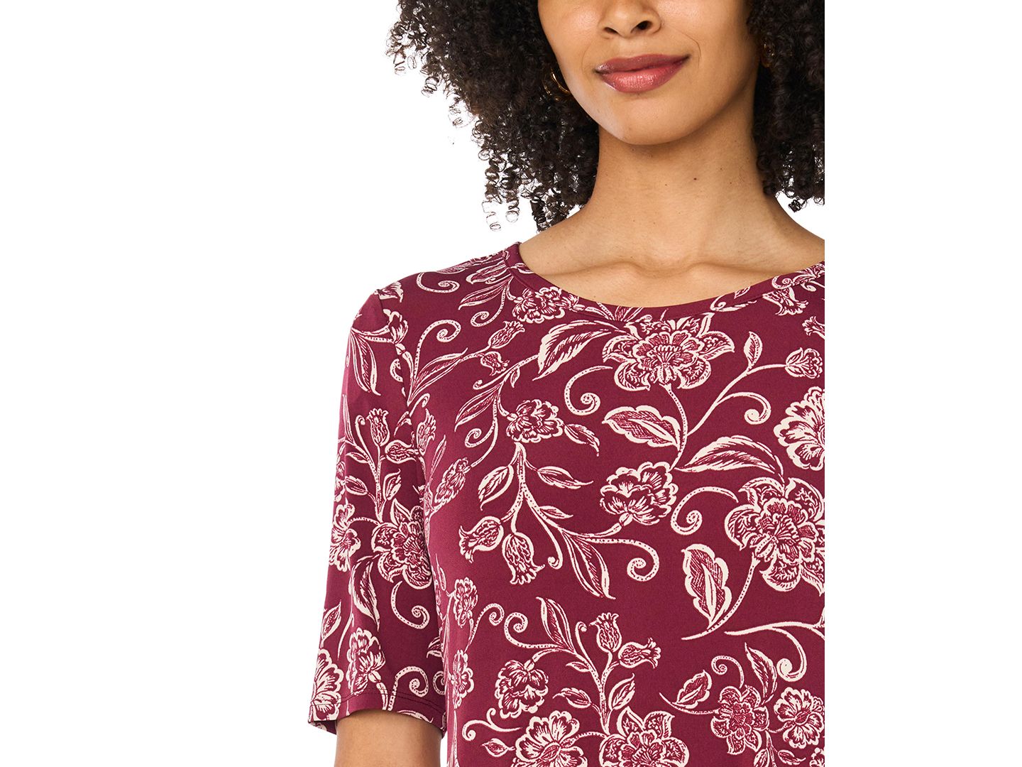 Женское платье Vince Camuto Floral 3/4-Sleeve Maxi, цвет: Мерло — фото 3