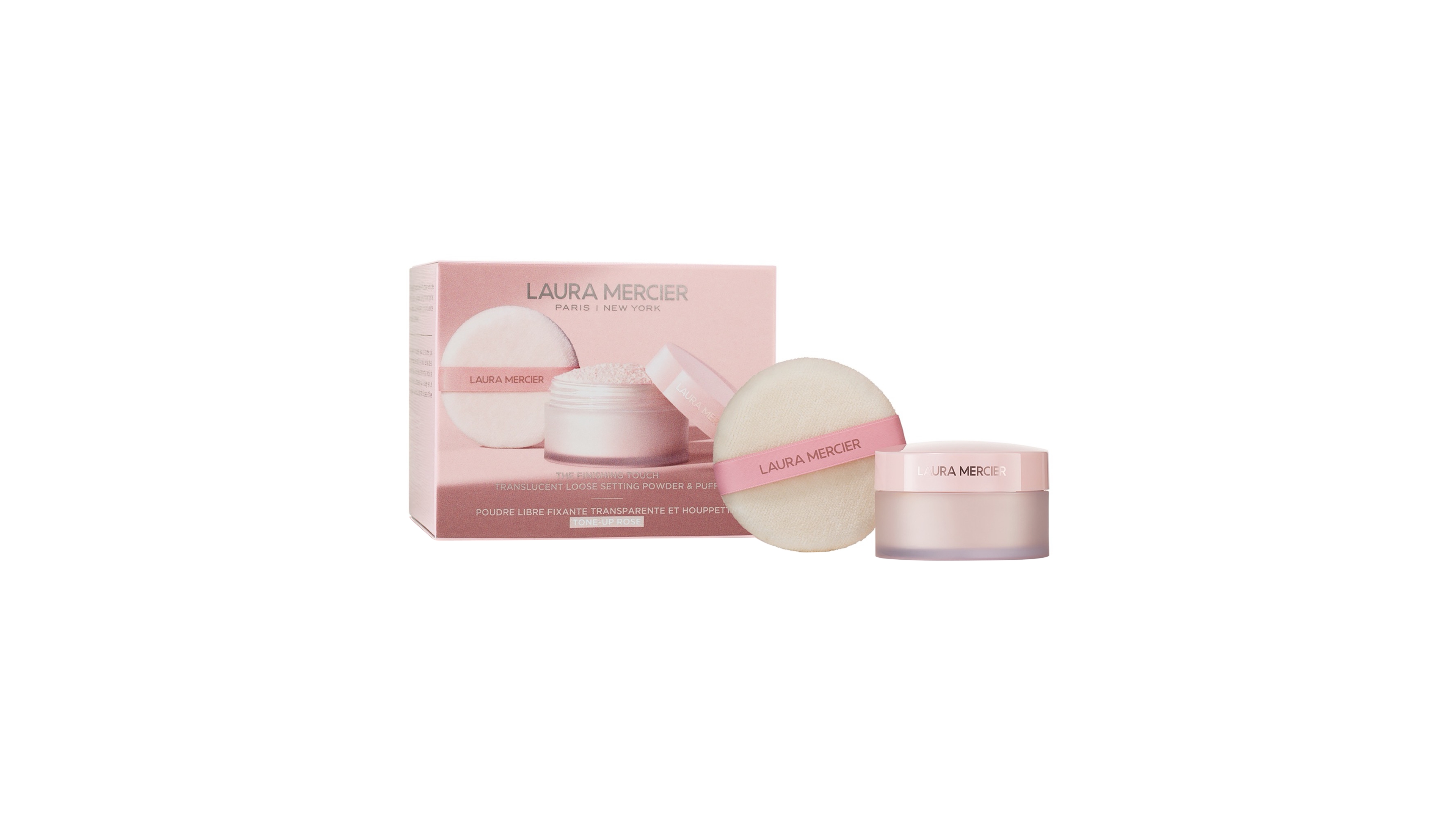 Laura Mercier 2-Piece The Finishing Touch Translucent Tone-Up Rose Loose Setting Powder & Puff Gift Set