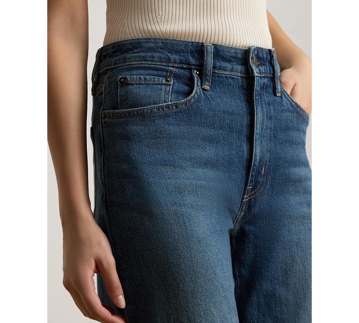 Lauren Ralph Women's High-Rise Relaxed Straight-Leg Jeans