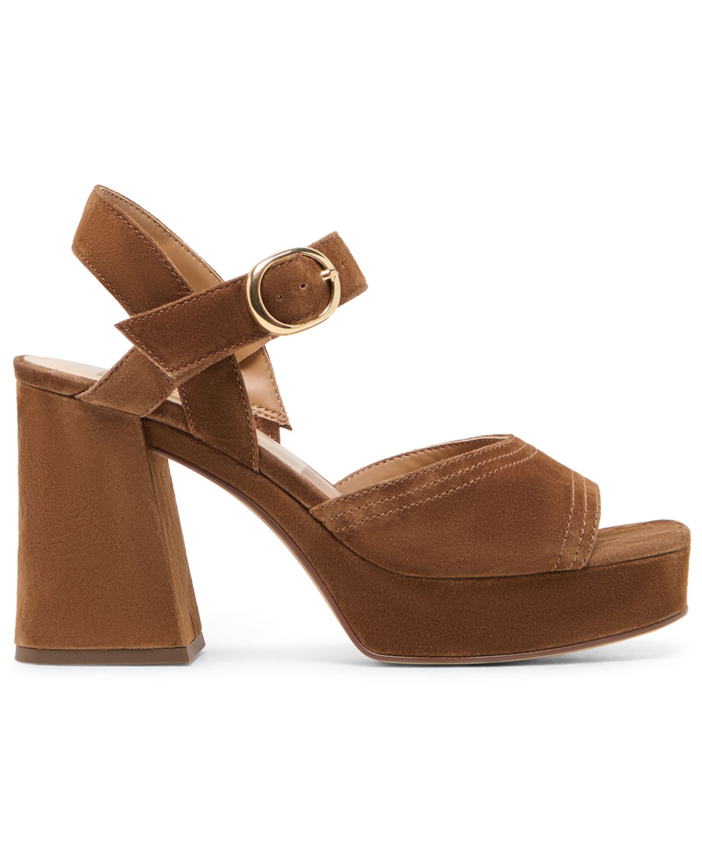 Женские сандалии Dolce Vita Fatima Two-Piece Platform Block Heel Dress Sandals, цвет: Какао замшевый — фото 2
