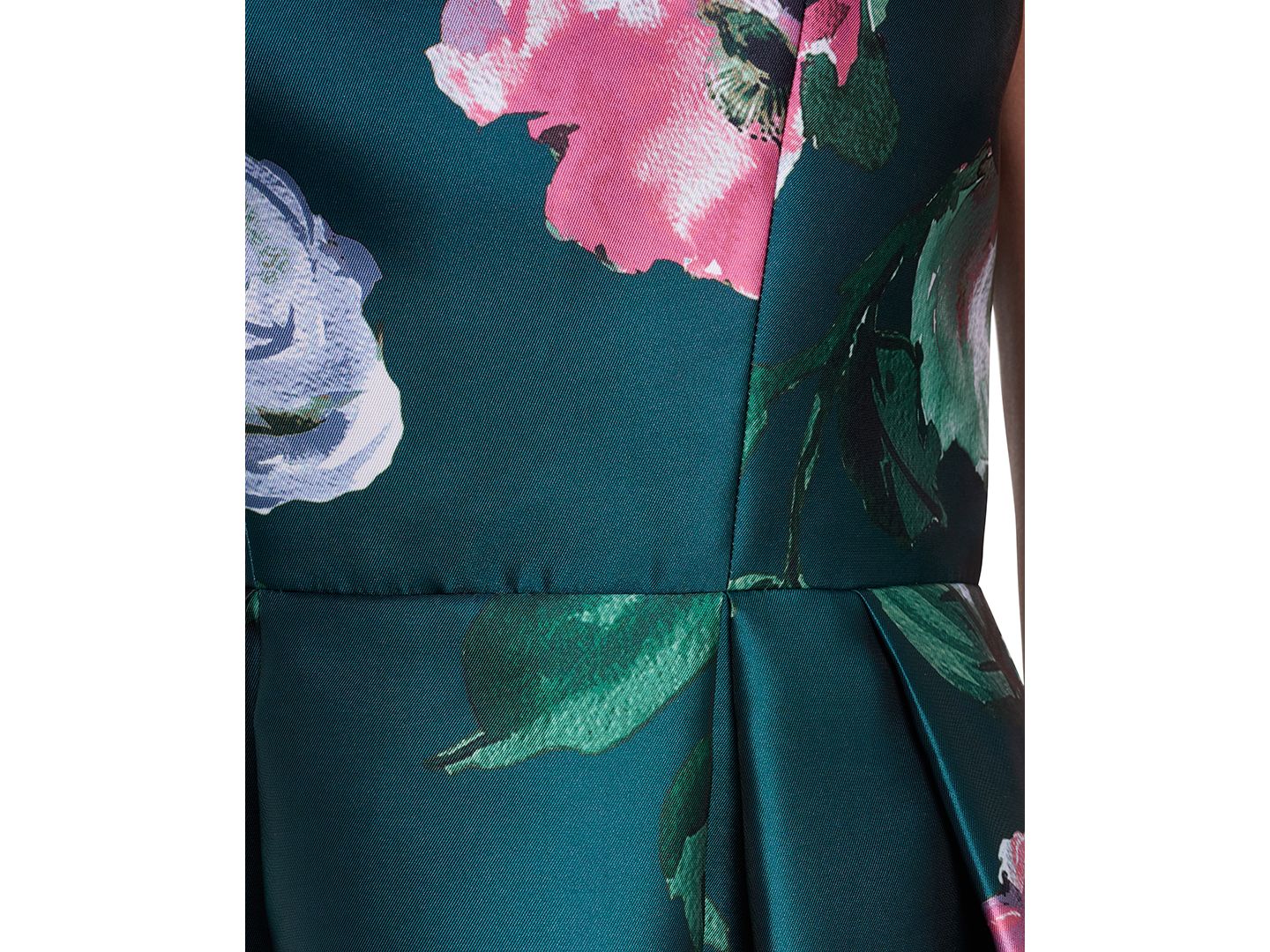 Женское платье Eliza J Floral Midi Square Neck, цвет: Тёмно-зелёный — фото 5