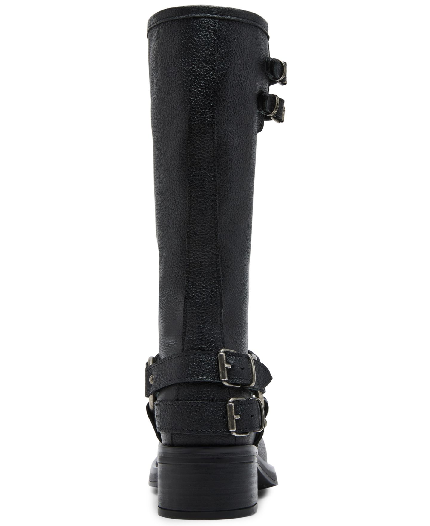 Женские ботинки Steve Madden Astor Buckled Moto, цвет: Чёрный кожаный — фото 3