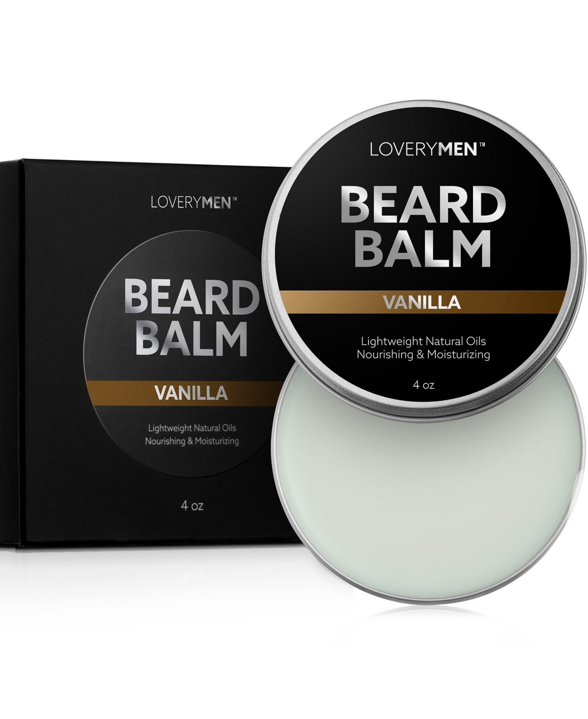Lovery Men Vanilla Scented Beard Balm - 4 oz - Black