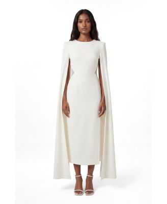 Women's Cape Mesh Midi Dress