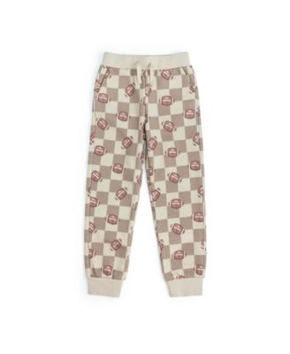Little Boys(5-8) Football Checkered Jogger